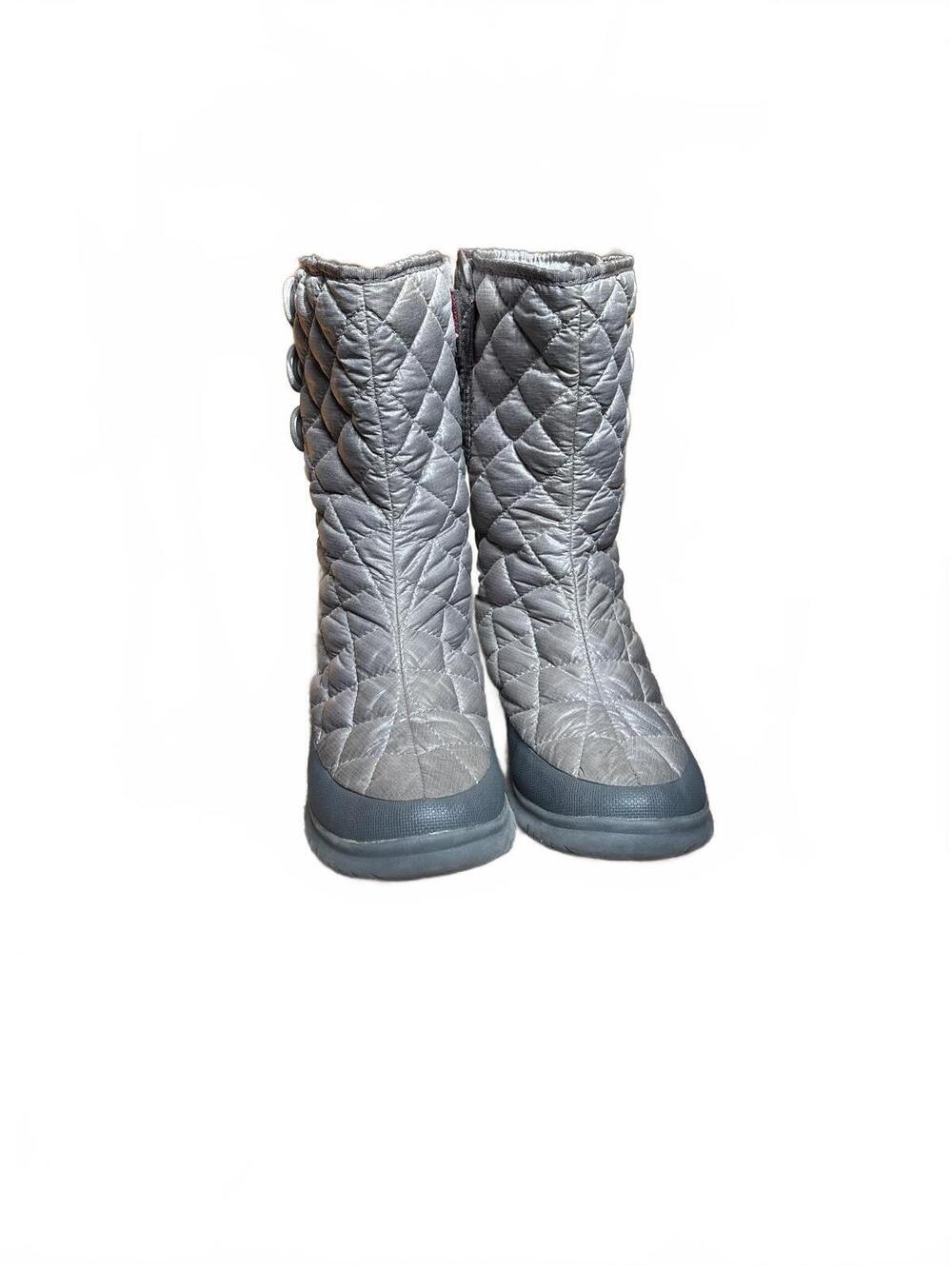 The North Face ThermoBall Button Up Boots Women's Size 5 Gray Pink Quilted Snow